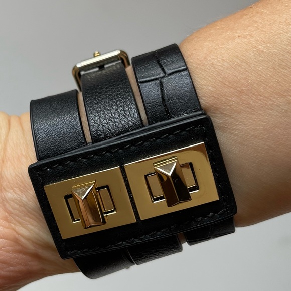 BCBGMaxAzria Jewelry Bcbgmaxazaria Faux Leather Cuff Bracelet Poshmark